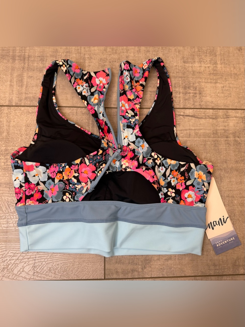 NWT Title Nine Nani Cut Back Bikini Top Floral Odyssey Print Medium - Picture 5 of 7